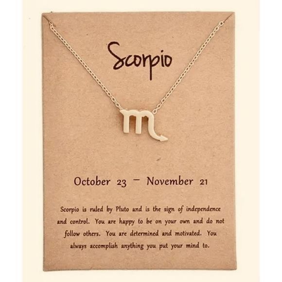 SCORPIO GOLD ZODIAC STAR SIGN HOROSCOPE NECKLACE - Picture 1 of 11